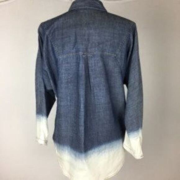 7 for all Mankind Bleached Chambray Shirt Small - Picture 4 of 7